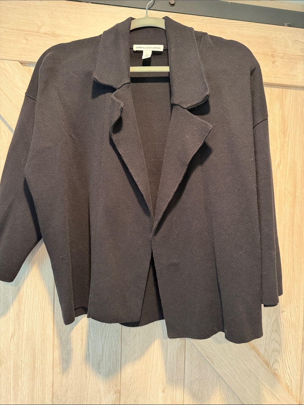 Autumn Cashmere Black Open-Front Knit Blazer